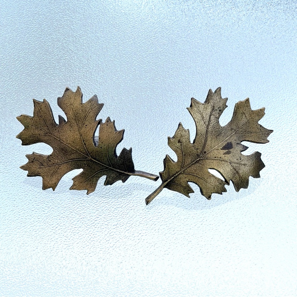 Oak Leaf Curtain Pullbacks Bronze Tone Metal